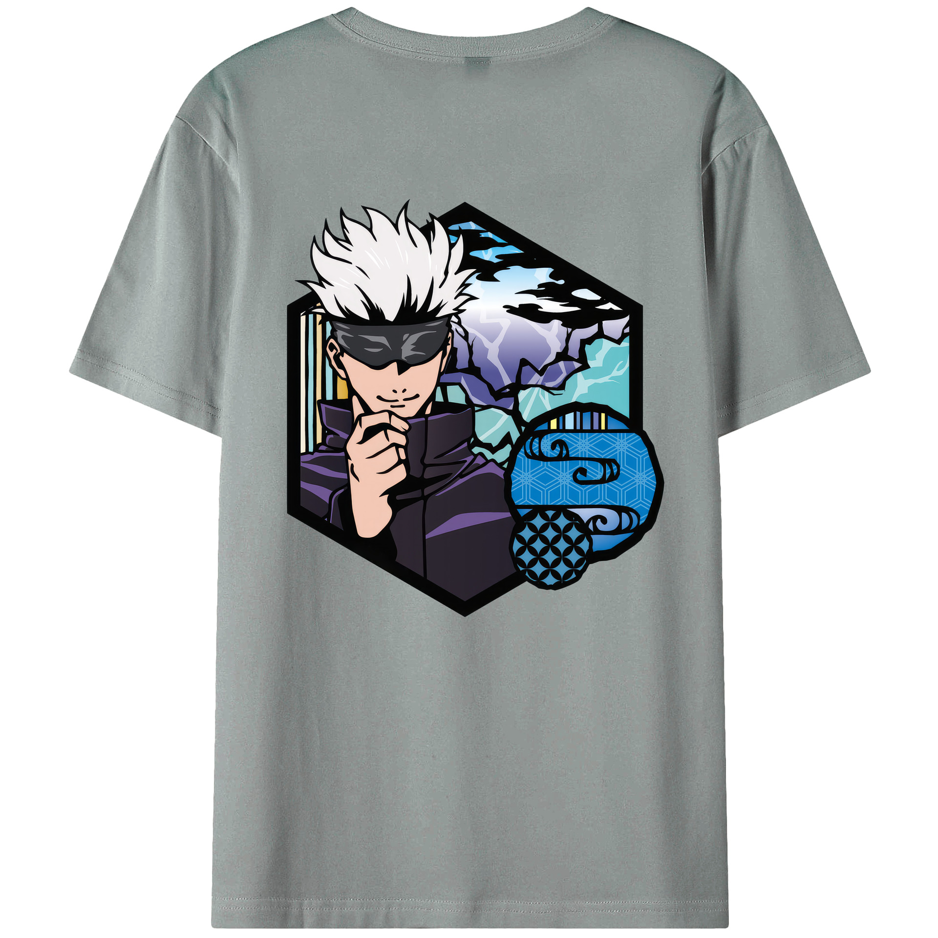 （画像用） 呪術廻戦 Jujutsu Kaisen 綿100％ メンズ半袖Tシャツ（バックプリント） 通気性